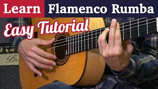 Learn Flamenco Rumba on guitar  Easy Strumming tutorial in 3 steps [upl. by Talyah]