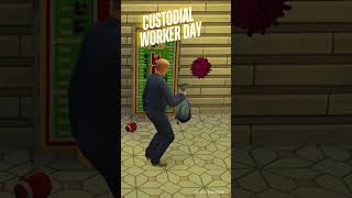 Custodial Worker Day janitors thesims4 thesims holidaytoday cleaning [upl. by Stag]