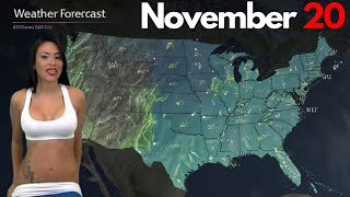 Weather Forecast for November 20 in the US [upl. by Ayinat]