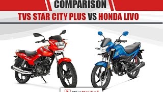 Honda Livo VS TVS Star City Plus  Comparison Review  Bikedekhocom [upl. by Xenophon]