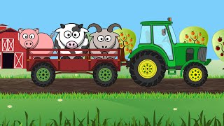 The Tractor Story For Kids  Potaoes Digging  Farm Work  Colorful Farm Vehicles for Kids [upl. by Romola322]