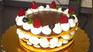 طورطة 🎂 بان كيك بالشوكولاطة بدون فرن ساهلة و راقية 👌👌 تستحق التجربة [upl. by Annitsirhc893]