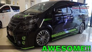 Vellfire Modified with Custom Bodykit Sixth Sense  Black Green Combination [upl. by Ahsiyt]