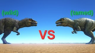 WILD Giganotosaurus vs TAMED Giganotosaurus  ARK Survival Evolved  Cantex [upl. by Jahdol]