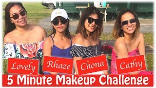 5 minute make up challenge ft Rhaze Chona amp Lovely [upl. by Iosep]