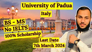 How to apply for University of Padua Scholarship  How to apply for Italy Scholarship 2024 [upl. by Admana]