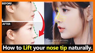 Only 2 Steps How to Lift your nose tip Reshape your nose tip up naturally  Nose lift Exercises [upl. by Gildea]