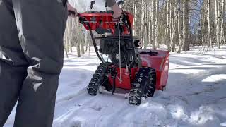 Ariens Platinum 28 Rapidtrak SHO Snowblower First Time All on dirt [upl. by Boak]