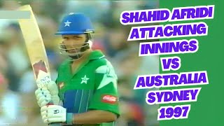 Shahid Afridi attacking Innings as Opener  Pakistan vs Australia  Sydney  1997 ODI Cricket Series [upl. by Sudnor]