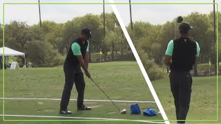 2019 TIGER WOODS Warm Up Swing Sequence  Wedge To Driver [upl. by Siouxie222]