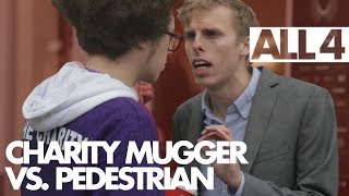 Charity Mugger vs Pedestrian  EPIC Public Rap Battle Prank  Real Life Battle Rap [upl. by Anairol]