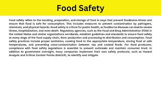 Short Paragraph on Food Safety [upl. by Eldoria833]