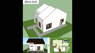 2bhk 6x8 mtr house plan 20x25 feet house plansmall house design Dhot itachitv2791 house [upl. by Eeleak334]