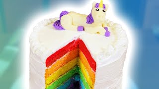 HOW TO MAKE A RAINBOW CAKE  NERDY NUMMIES [upl. by Zedecrem]