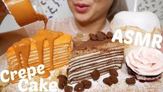 Crepe Cake Thai Tea amp Milo Crepe Cake ASMR NO Talking Eating Sounds  NE Lets Eat [upl. by Eirojam]