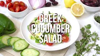 Spiralized Greek Cucumber Salad with Lemon and Feta [upl. by Idhem218]