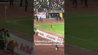 SABITRA BHANDARI SAMBAA LE INDIA LAI GOAL GARE PACHI FANS SANGA KHUSI SATDAI  RONALDO CELEBRATION [upl. by Ariom]