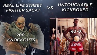 Real Life Sagat vs 430 Kickboxing King [upl. by Eniamret]