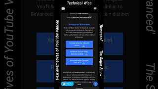 YouTube Vanced Best Alternatives  HindiUrdu  ReVanced  Technical Wise [upl. by Corron280]