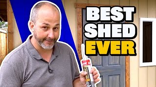 How To Build Your OWN Shed  Soffit Posts Trim Ramp amp Door Tutorial [upl. by Audwen]