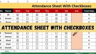 quotCreate an Attendance Sheet with Checkboxes in Excel A Comprehensive Tutorialquot [upl. by Homer]