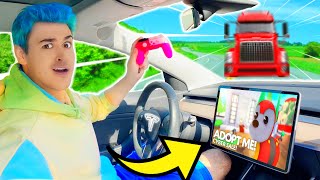 I Played ADOPT ME Until I CRASHED My BFs TESLA EXPENSIVE Luxury DREAM CAR TOTALED IRL Roblox [upl. by Nayb]