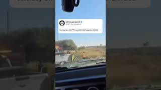 Truck Goes Offroading On Hwy 401 London shorts [upl. by Kovacs]