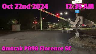 Amtrak P098 Sliver Star Arrives In Florence SC With AMTK 202 amp 146 Plus Horn Salute train amtrak [upl. by Doolittle]