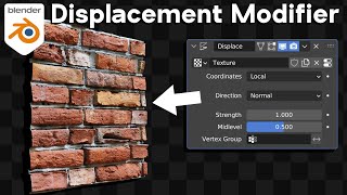 How to Use the Displacement Modifier Blender Tutorial [upl. by Yetac]