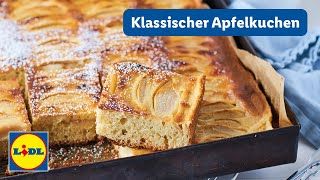 Einfacher und Saftiger Apfelkuchen  Klassischer Apfelkuchen Vom Blech  Lidl Kochen [upl. by Mohammed]