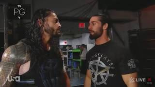 WWE RAW 22 May 2017 Roman Reigns and Seth Rollins backstage [upl. by Flem]