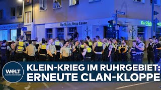 CLANKRIEG IM RUHRGEBIET Erneut Massenschlägerei in Essener Innenstadt  Zwei Polizisten verletzt [upl. by Ynohtnaeoj122]