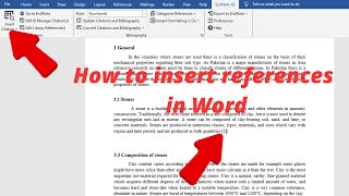 How to insert References in Word  How to insert Citations in Word [upl. by Esirehc]