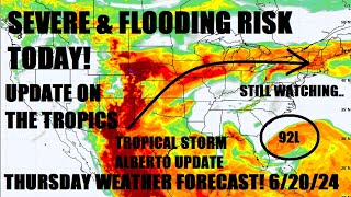 Severe storm amp flooding risk today Update on the tropics Other areas to watch latest info [upl. by Iand]