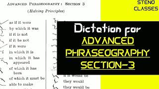 Advanced Phraseography Section 3 Dictation  Pitman Shorthand English  2021 [upl. by Heinrik]