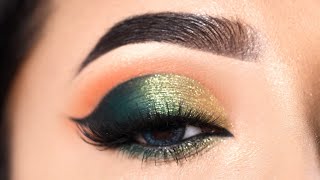 Green Golden Glitter Eye Makeup Tutorial  Simple and easy Eye Makeup Tutorial  Shilpa [upl. by Benson215]