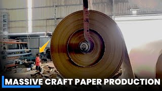 How Massive Craft Paper Production is Done  Factory Process of Craft Paper Making  Making Process [upl. by Ahsinrev]