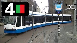 🚊 GVB Amsterdam Tramlijn 4 Cabinerit Centraal Station  Station RAI Drivers view POV 2016 [upl. by Urita]