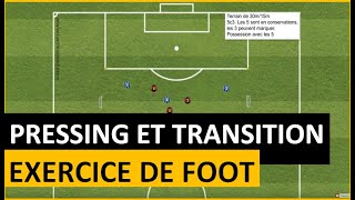 Exercice de foot  travail du pressing et de la transition [upl. by Eenttirb]