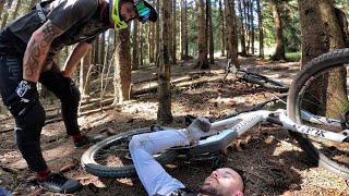 Mit RÜCKEN GEGEN BAUM gecrasht 😖🌲 MTB Fail  RACEPARK SCHULENBERG [upl. by Akenahs]