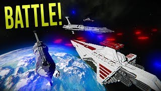 VENATOR CLONE FLEET vs PROVIDENCE DROID FLEET 5V5 Clone Wars EPIC battles  Space Engineers [upl. by Hgielrebmik]