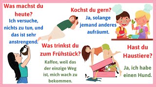 Master 100 Daily German Questions and Answers A1  B2 with Fun  Learn German For Beginners [upl. by Wellington]