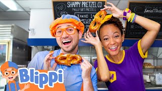 Exploring the Art of Pretzel Making with Blippi  Educational Videos for Kids [upl. by Cairns]