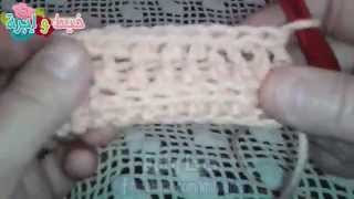 كروشيه غرزه البليسيه بنصف العامود \خيط وابره \Ribbed Half Double Crochet Stitch ‬ [upl. by Pliner]