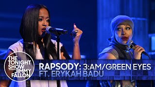 Rapsody 3AMGreen Eyes ft Erykah Badu  The Tonight Show Starring Jimmy Fallon [upl. by Aynatahs909]