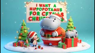 I Want a Hippopotamus for Christmas  Fun Holiday Cartoon Kids Nursery Song with Lyrics [upl. by Mckinney755]