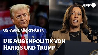 Trump vs Harris Ihre Positionen in der Außenpolitik  AFP [upl. by Neiht]