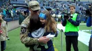 Soldier Homecoming surprise on Veterans Day at Seahawks Game [upl. by Chadburn204]