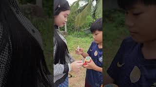 Use bamboo as a straw hahaviralvideo viralshorts funny countryside baby mahadev motivation [upl. by Casar]