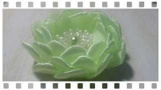 42 DIY  Tutorial  Cara Membuat Bros Bunga Mawar Mangkuk  How to Make Bowl Rose  Ribbon Rose [upl. by Canale494]